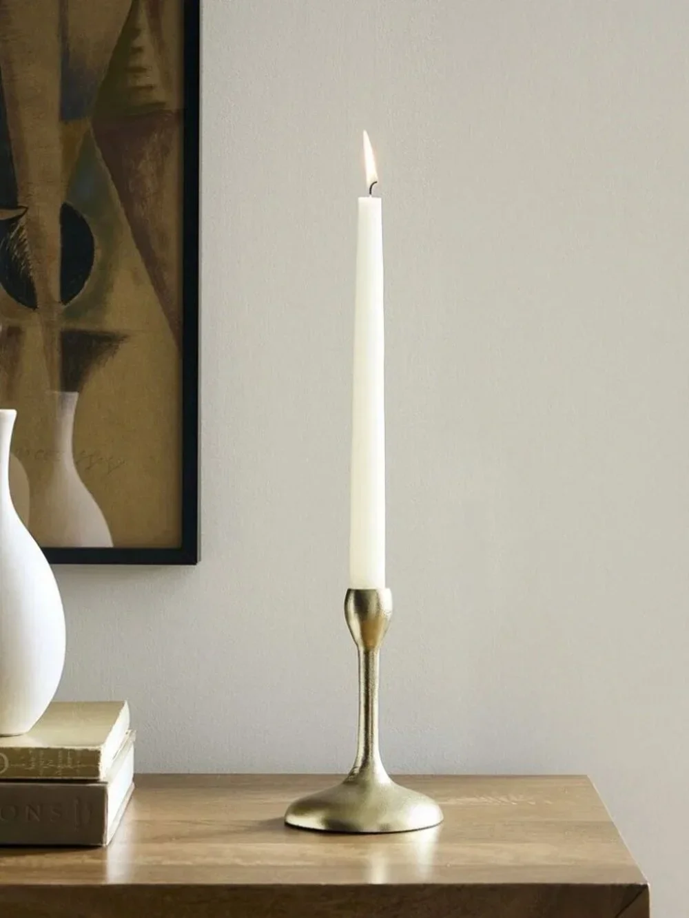 NWT West Elm Brass Metal Taper Holder‎ 8”